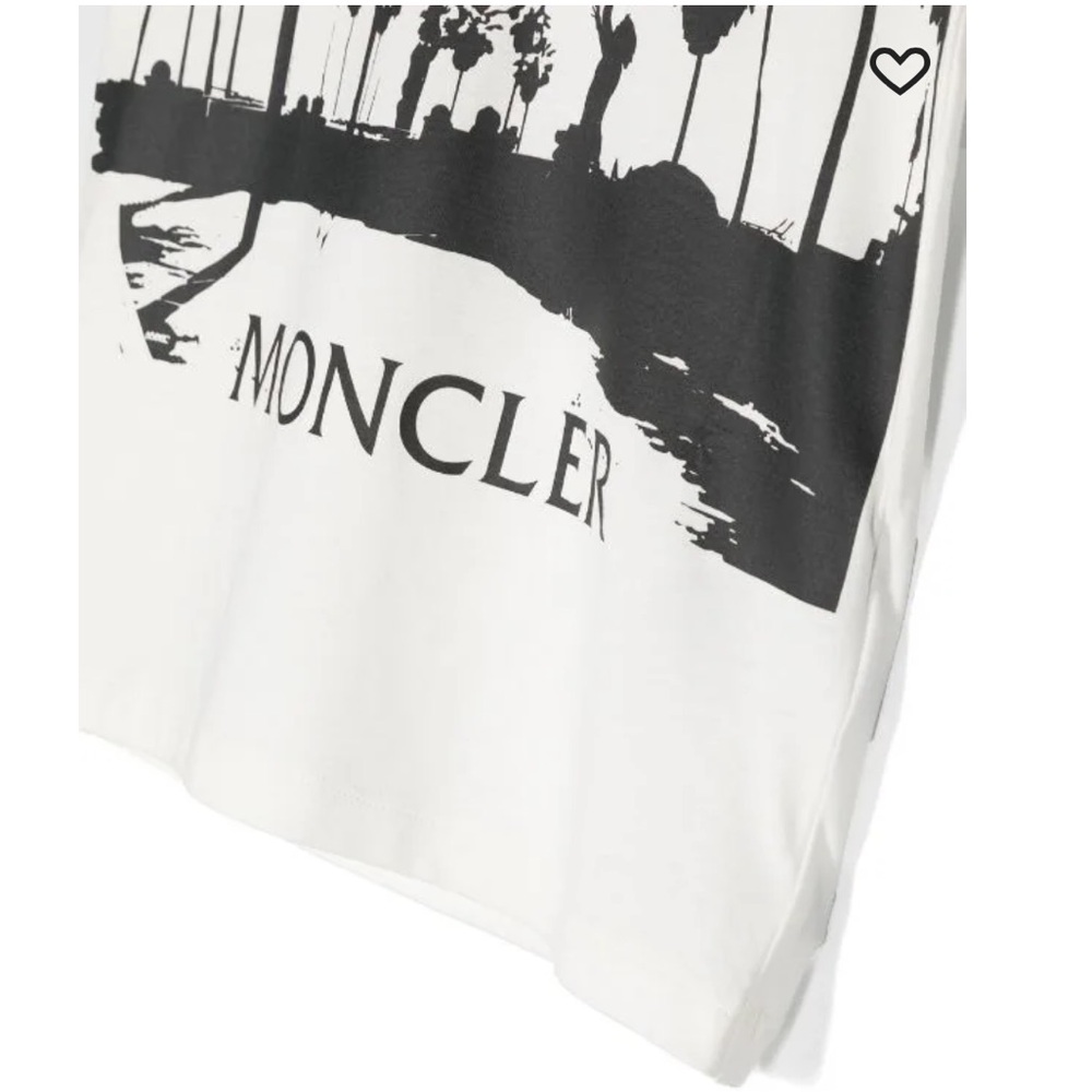 Moncler Graphic Print Cotton Tee, White, XS/S - Picture 2 of 8